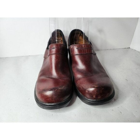 Ariat Santa Cruz Burgundy Leather Slip On Comfort Work Shoes Clog Size 9B - Picture 3 of 10